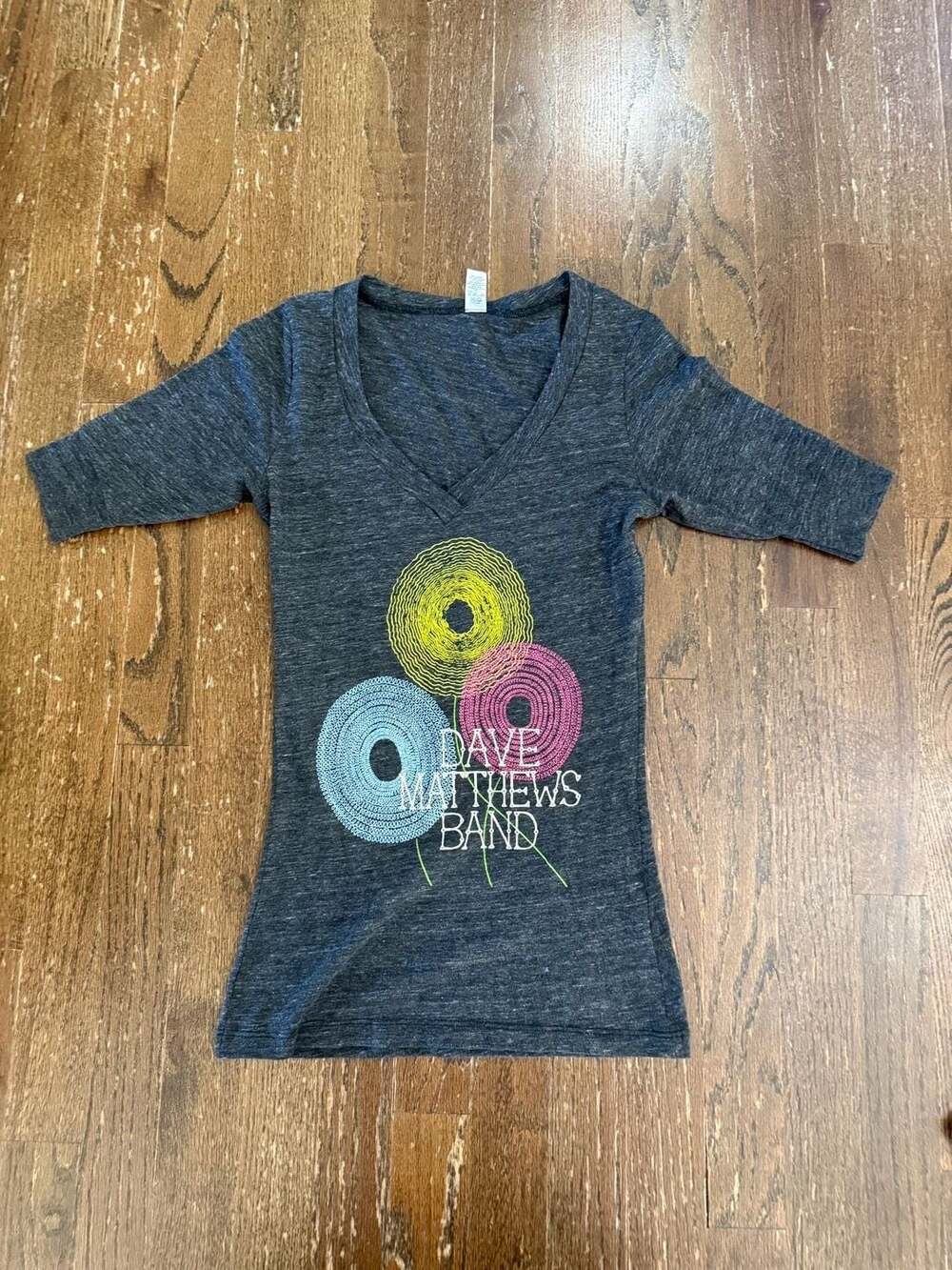 Dave Matthews Band Graphic V-Neck Charcoal Grey Top